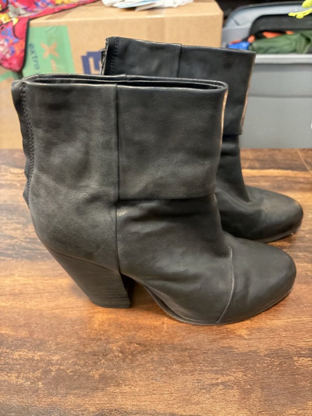rag & bone Black Leather Ankle Boots EU 38 US 7.5